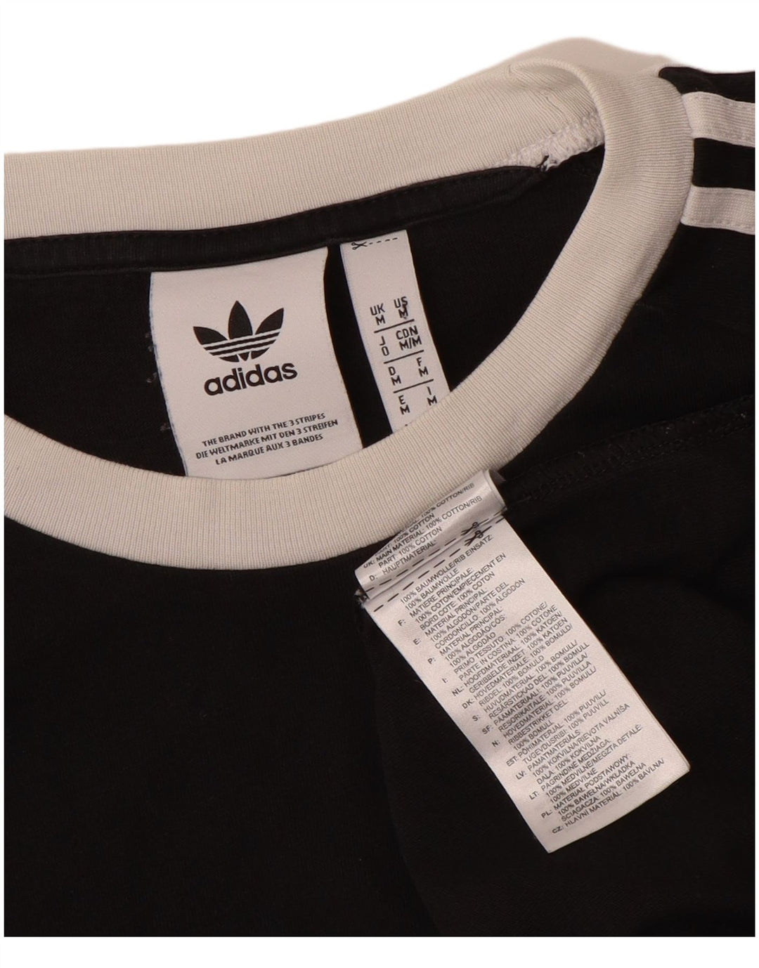 Adidas Mens T-Shirt Top Medium Black Cotton