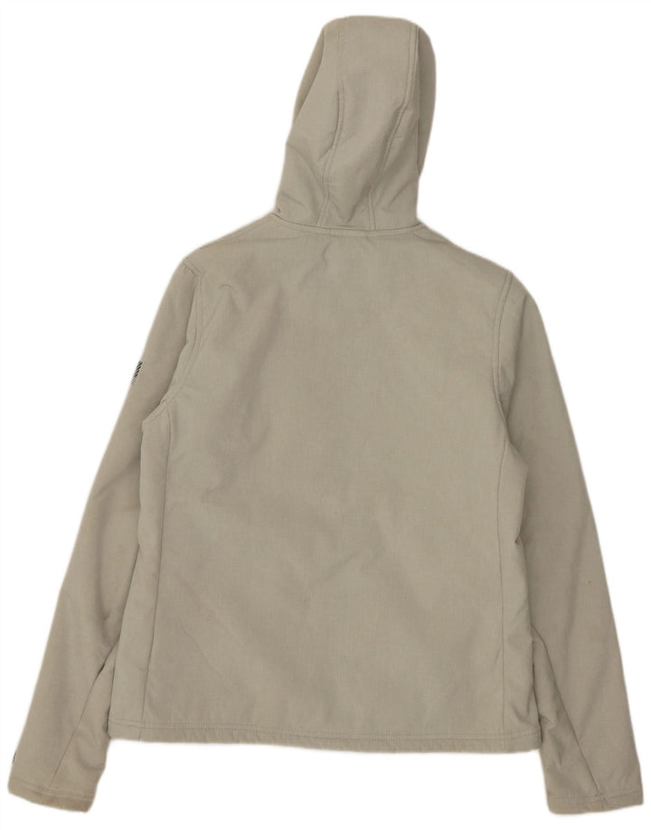 Superdry Sherpa-Jacke mit Kapuze für Damen, UK 12, Mittelgrau, Polyester
