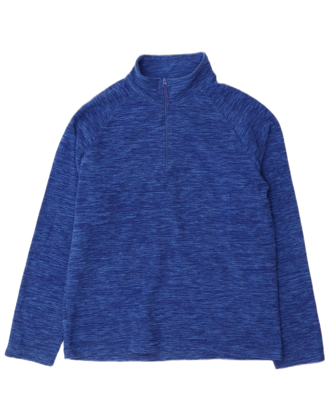 Mountain Warehouse Mens Zip Neck Fleece Jumper Small Blue Flecked Polyester