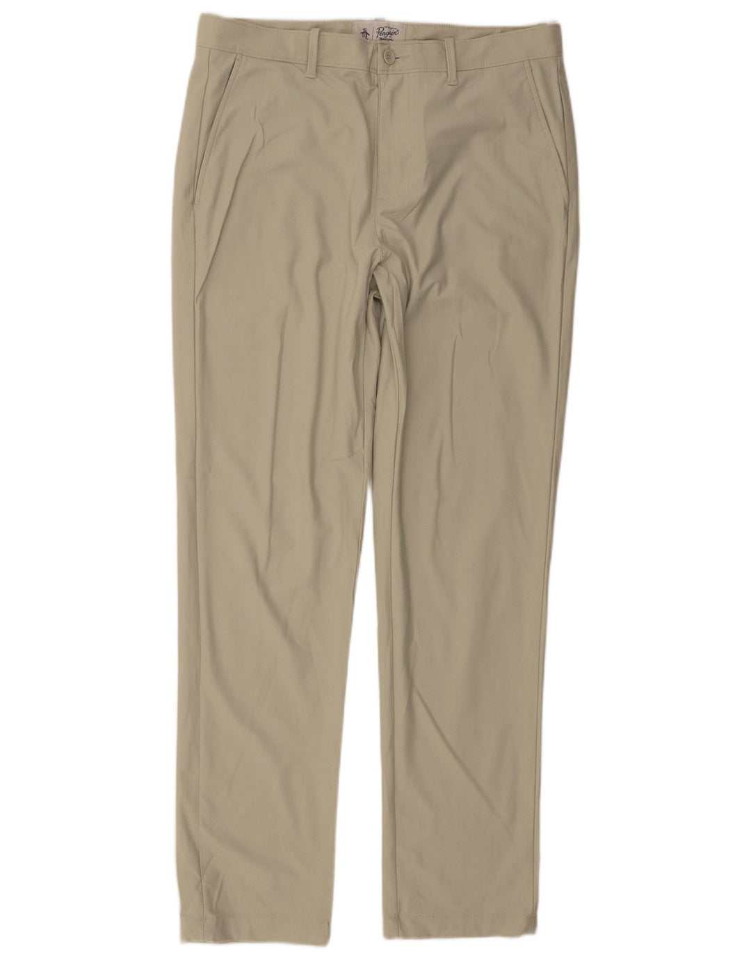 Penguin Mens Slim Chino Trousers W34 L32 Green Polyester
