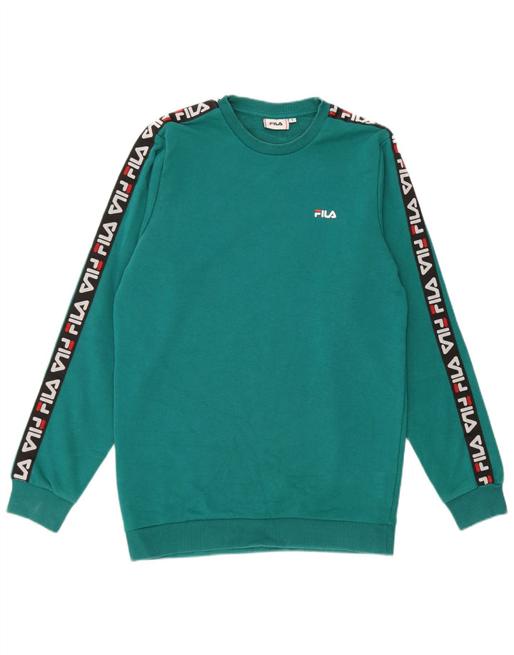 Fila Mens Graphic Sweatshirt Jumper Small Green Cotton