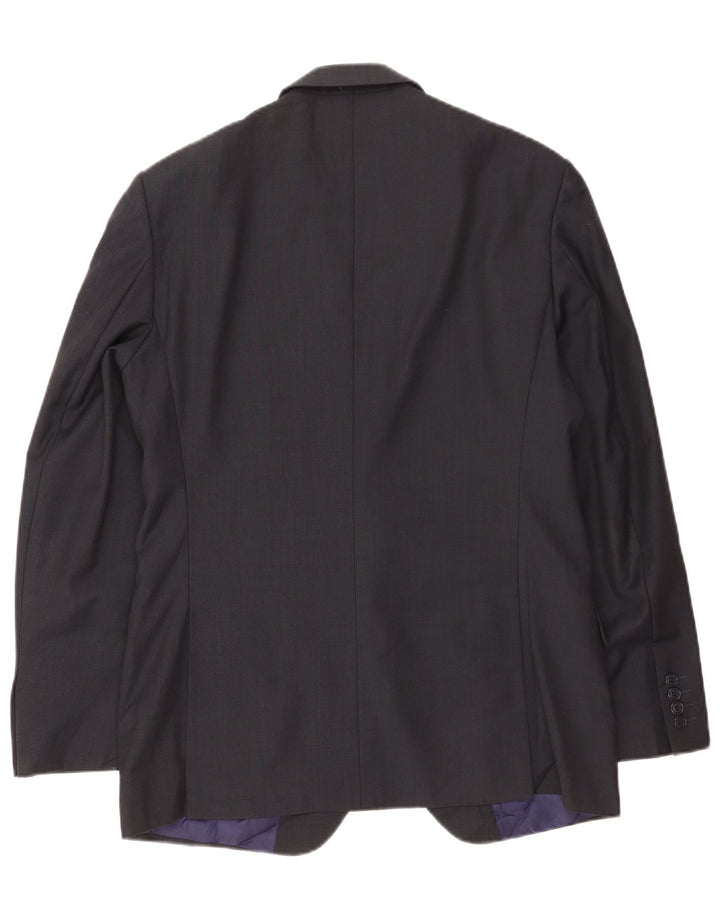 Marks & Spencer Mens 2 Button Blazer Jacket UK 40 Large Navy Blue Polyester