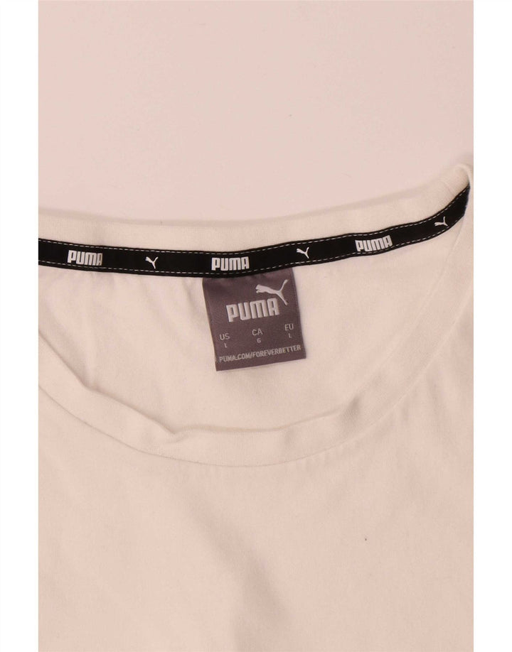T-shirt męski Puma, duży, biały, bawełniany