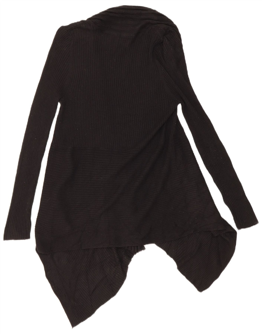 Marks & Spencer Dame Asymmetrisk Cardigan Sweater UK 14 Medium Sort