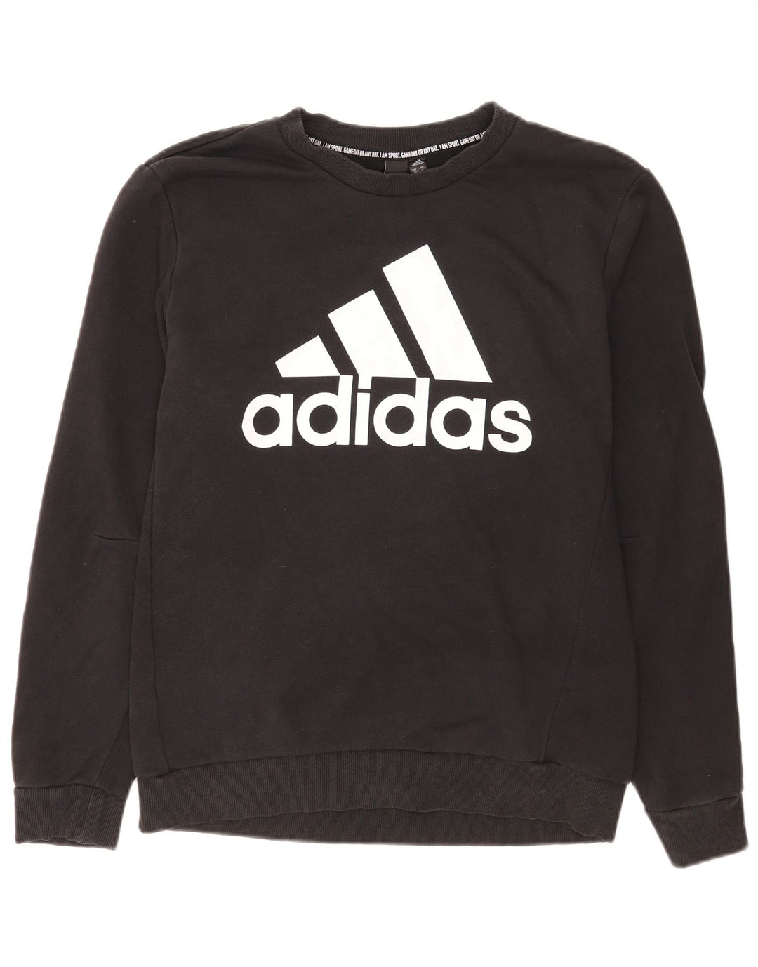 Adidas Grafisk Sweatshirt Jumper Medium Sort Bomuld
