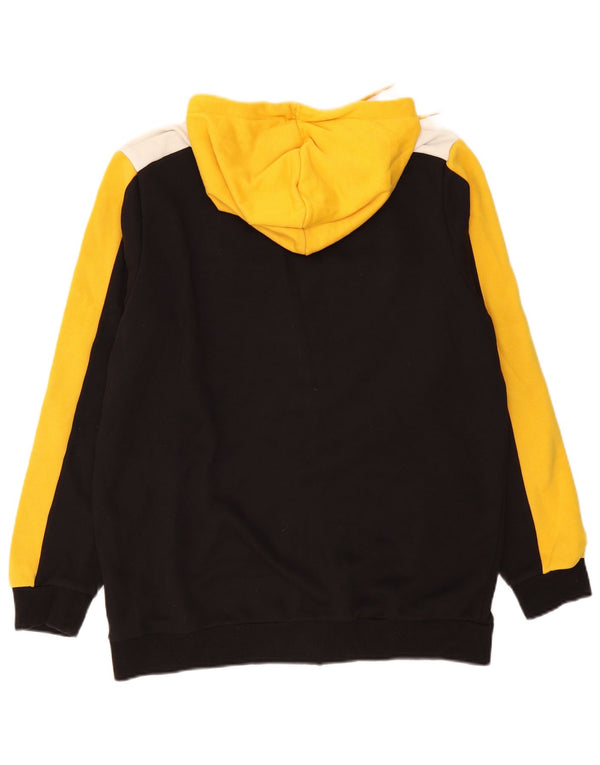Puma Mens Zip Hoodie Sweater Large Black Colourblock Cotton