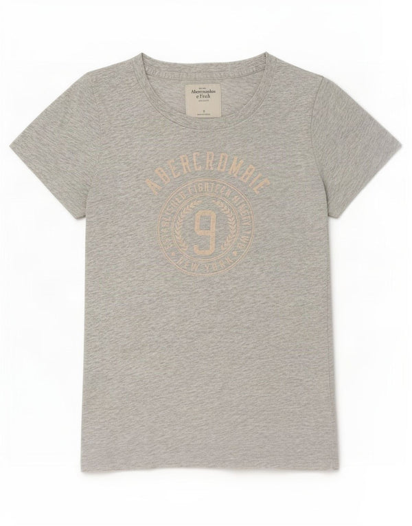 Abercrombie & Fitch Womens Graphic T-Shirt Top UK 10 Small Grey Flecked