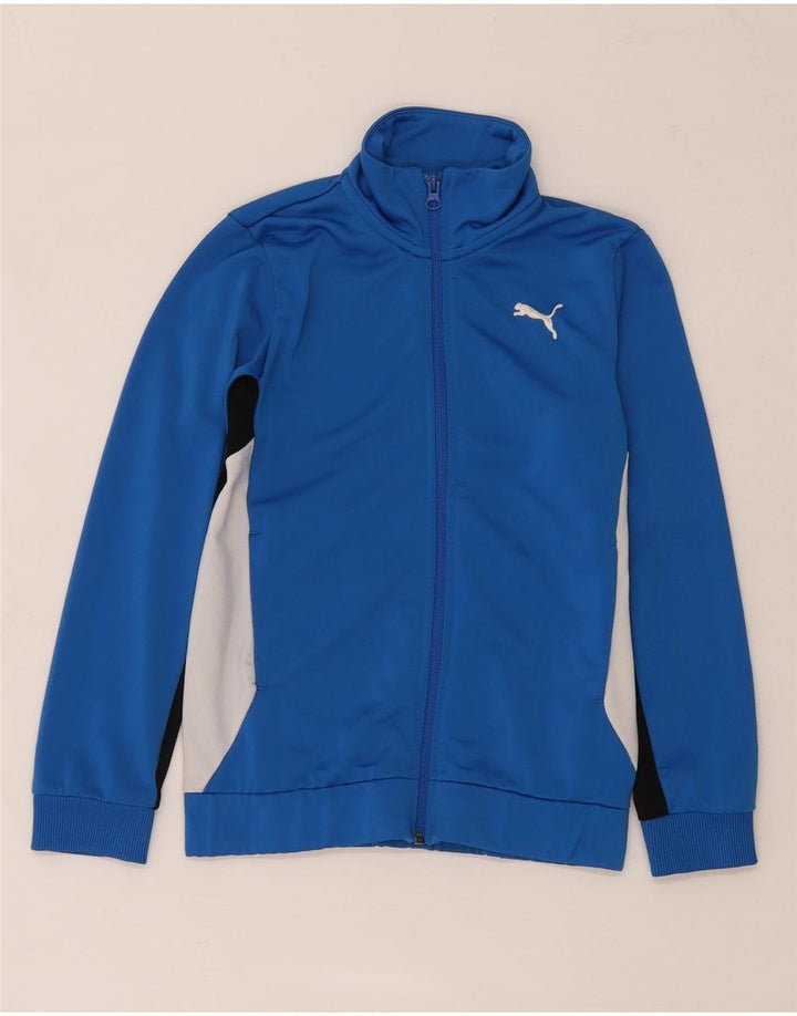 Jachetă de trening Puma pentru băieți 9-10 ani, albastru, poliester color bloc