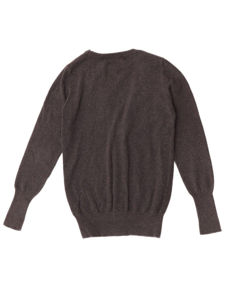 Zara Dame Cardigan Sweater UK 12 Medium Grey Bomuld
