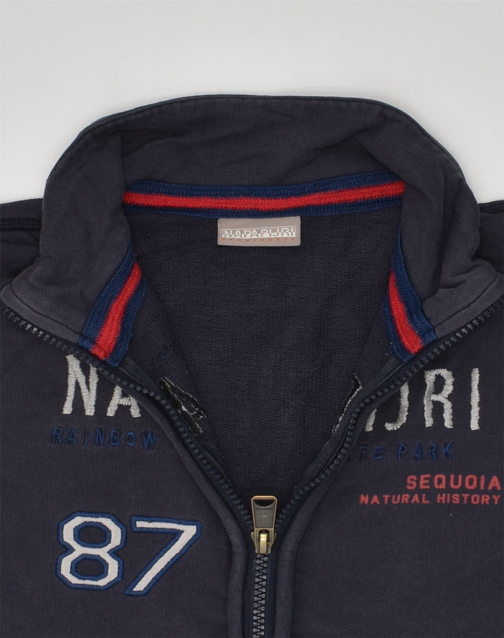NAPAPIJRI Boys Graphic Tracksuit Top Jacket 6-7 Years Navy Blue Cotton | Vintage Napapijri | Thrift | Second-Hand Napapijri | Used Clothing | Messina Hembry 