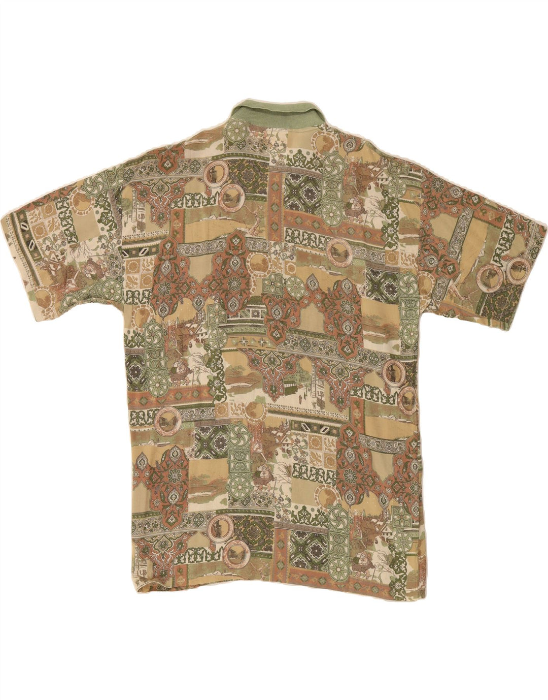 VINTAGE Mens Polo Shirt Large Multicoloured Patchwork Vintage Vintage and Second-Hand Vintage from Messina Hembry 