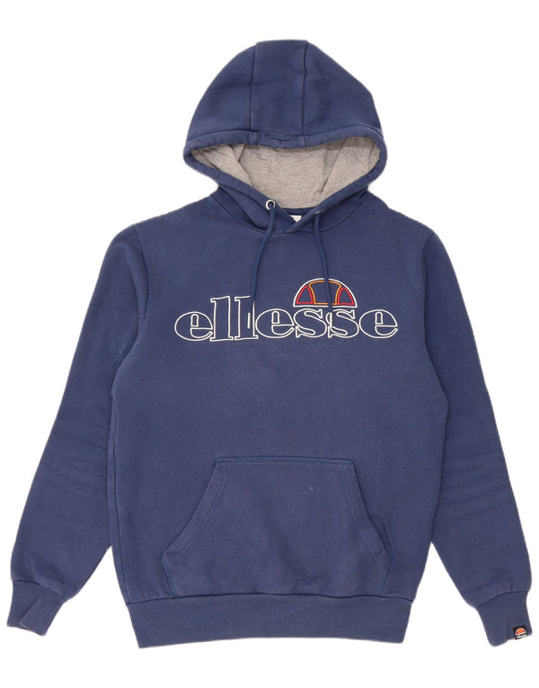 Ellesse Mens Graphic Regular Fit Hoodie Jumper Small Navy Blue Cotton