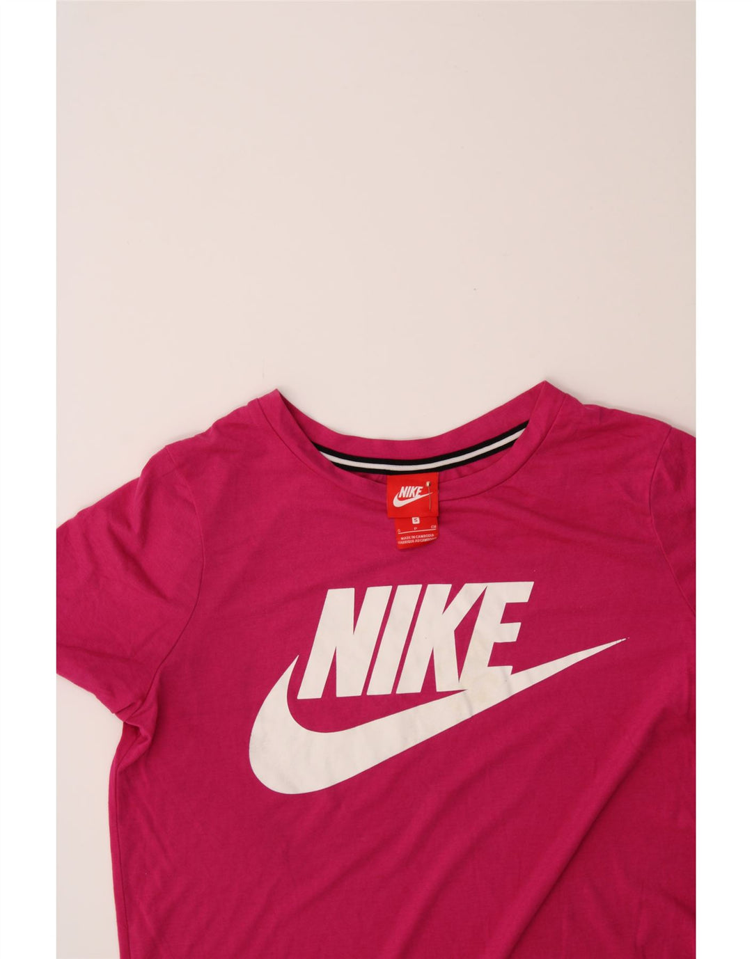 NIKE Womens Graphic T-Shirt Top UK 10 Small Pink Polyester Vintage Nike and Second-Hand Nike from Messina Hembry 