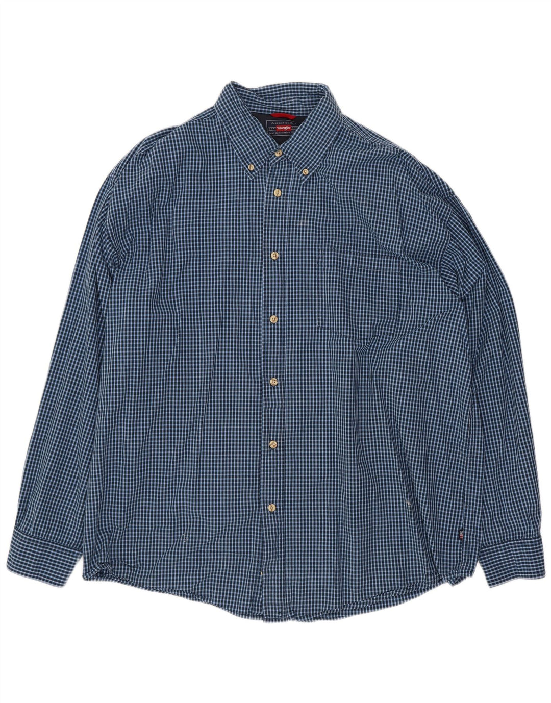 Camicia da uomo Wrangler XL in cotone a quadretti blu