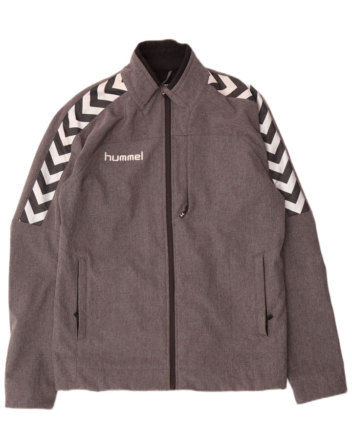 Giacca a vento grafica da uomo Hummel UK 40 grande poliestere grigio