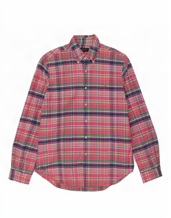 Polo Ralph Lauren Mens Shirt Large Pink Check Cotton