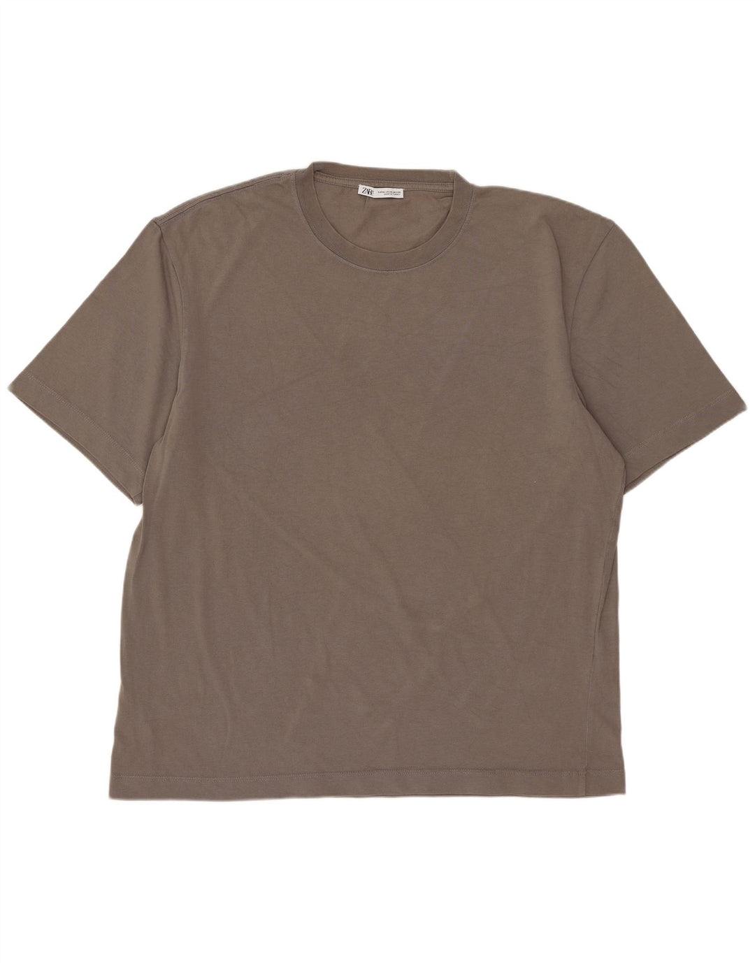 ZARA Mens T-Shirt Top XL Grey Cotton