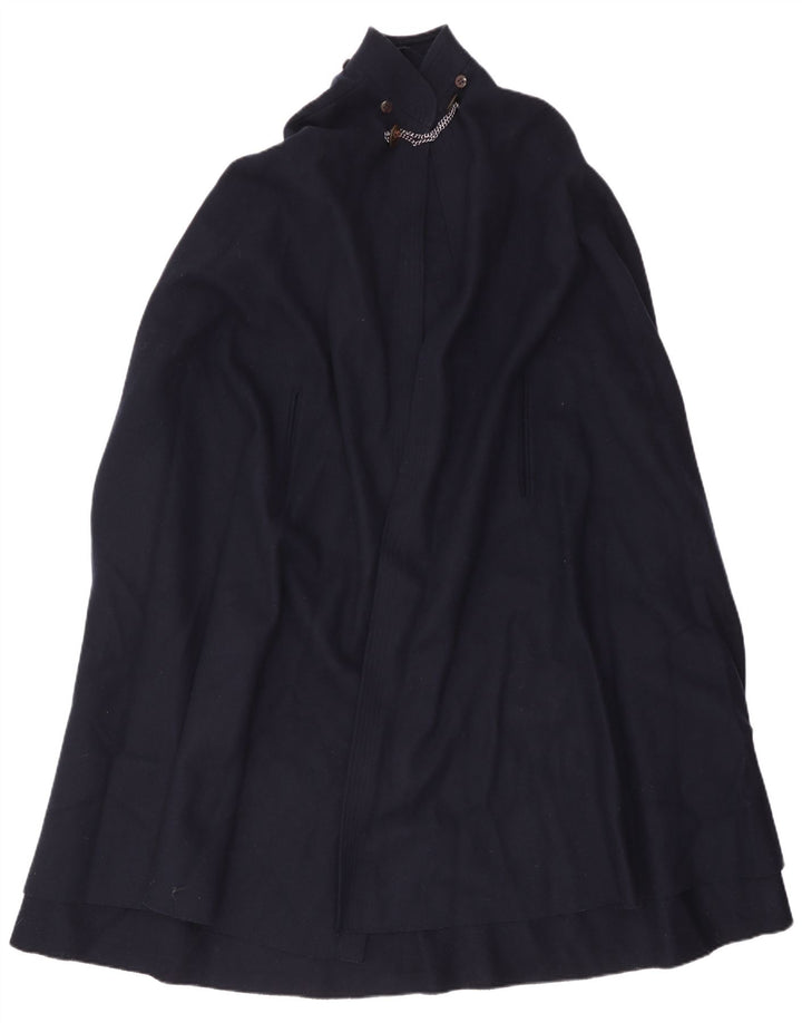 Vintage Womens Capelet Coat IT 42 Medium Navy Blue