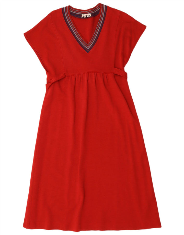 Vintage Womens A-Line Dress UK 12 Medium Red
