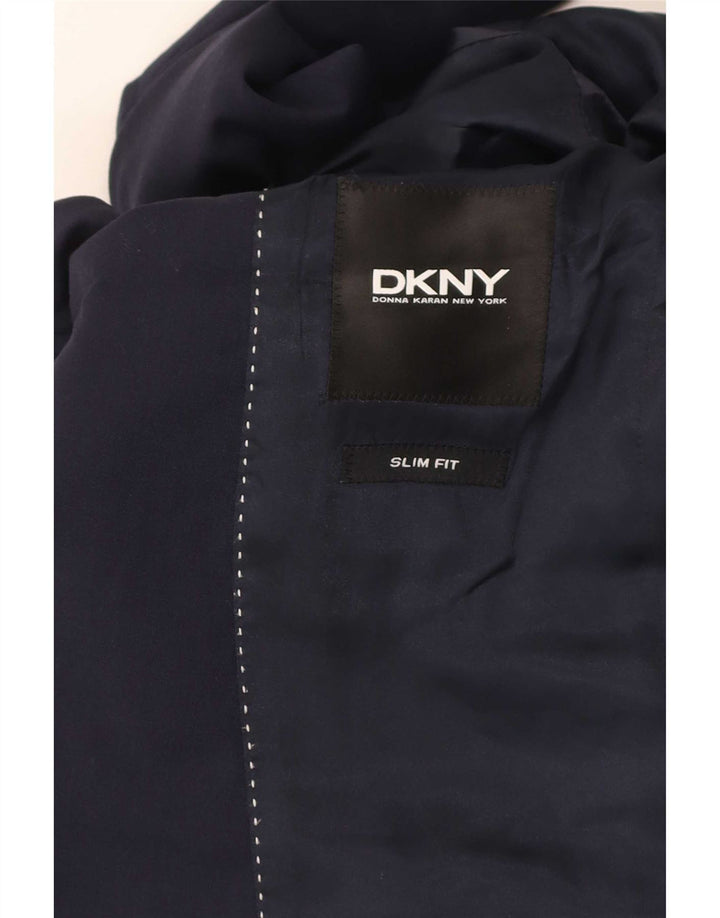 Dkny Mens Slim Fit 2 Button Blazer Jacket UK 38 Medium Navy Blue Wool