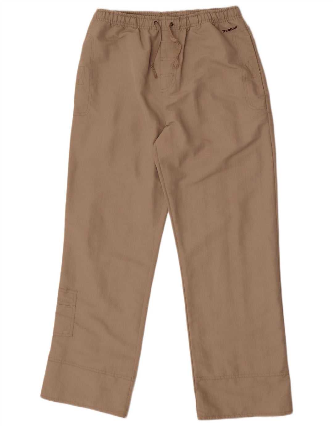 Reebok Womens Tracksuit Trousers UK 12 Medium Beige Nylon