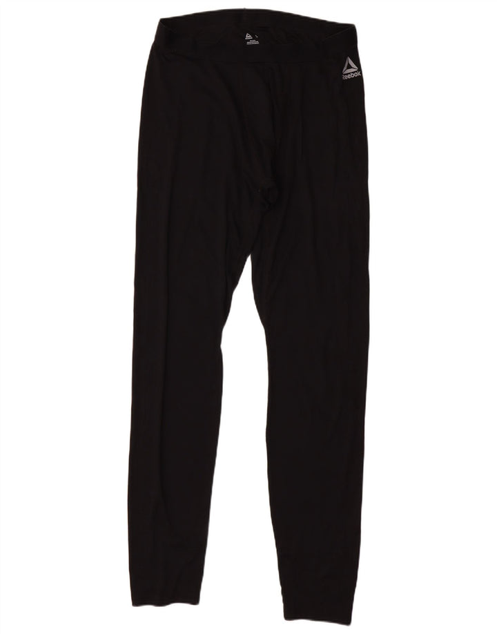 REEBOK Mens Leggings Large  Black Polyester