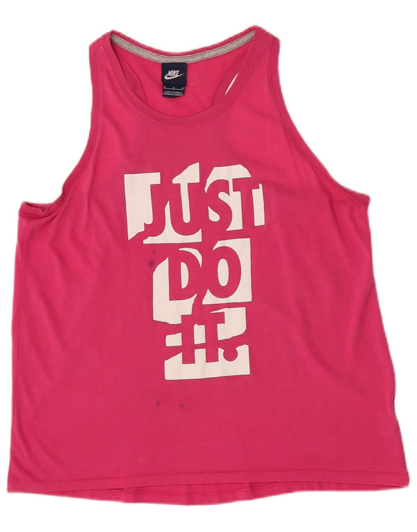 Nike Womens Graphic Vest Top UK 14 Medium Pink