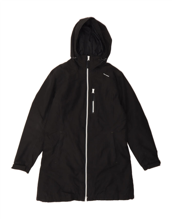 HURLEY Womens Hooded Windbreaker Coat UK 14 Medium Black Polyester Vintage Hurley and Second-Hand Hurley from Messina Hembry 