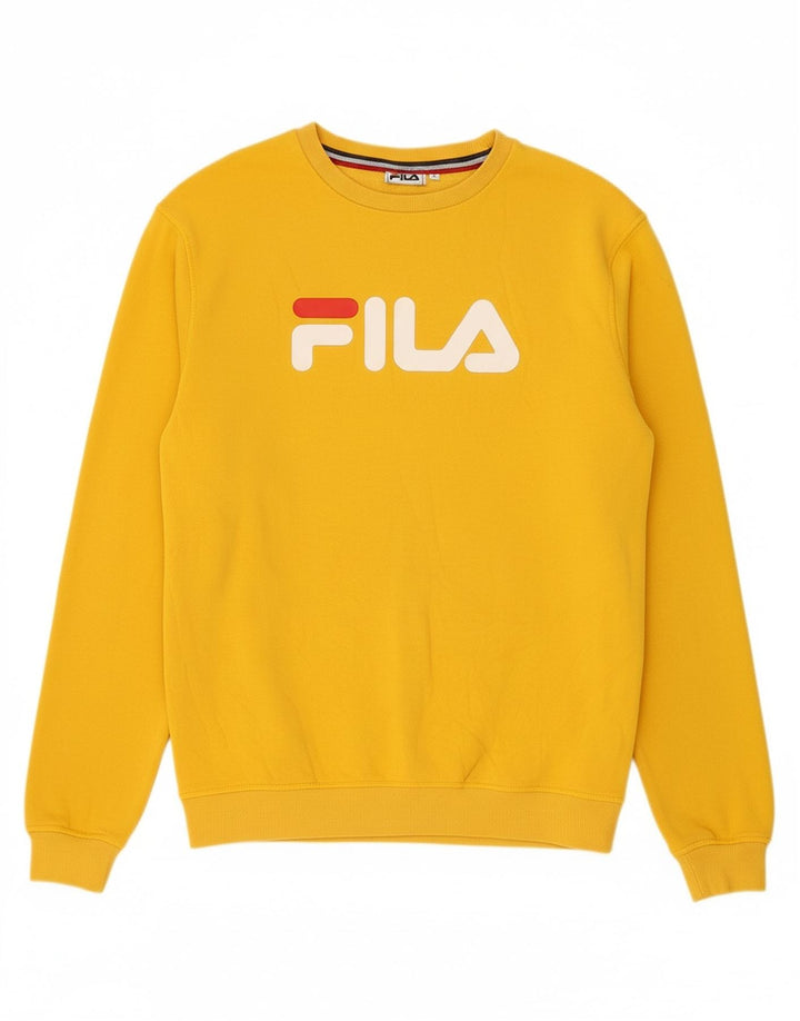 FILA Mens Graphic Sweatshirt Jumper Small Yellow