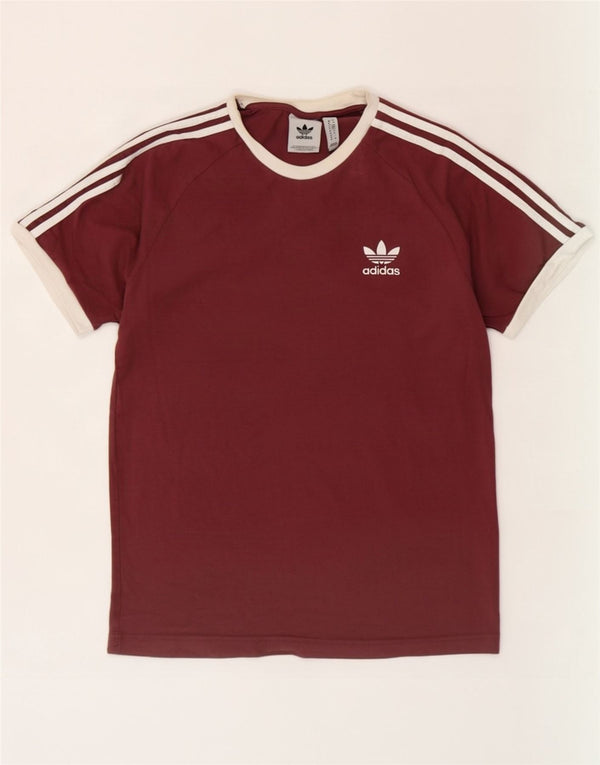 Adidas Herre T-Shirt Top Medium Bourgogne Bomuld