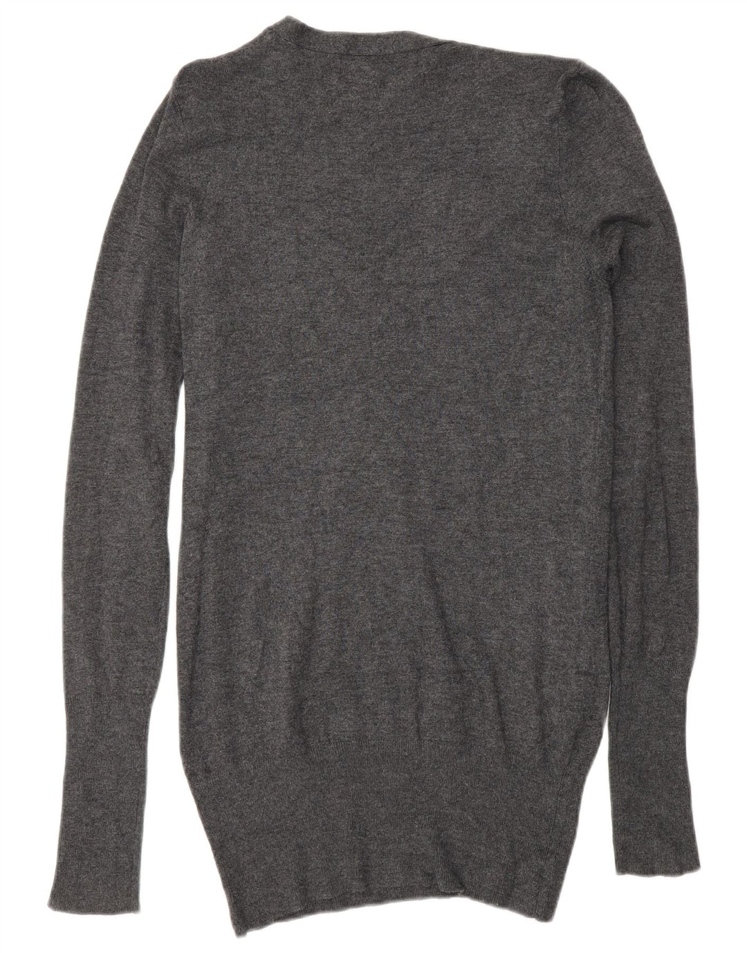 ZARA Womens V-Neck Jumper Sweater UK 12 Medium Grey