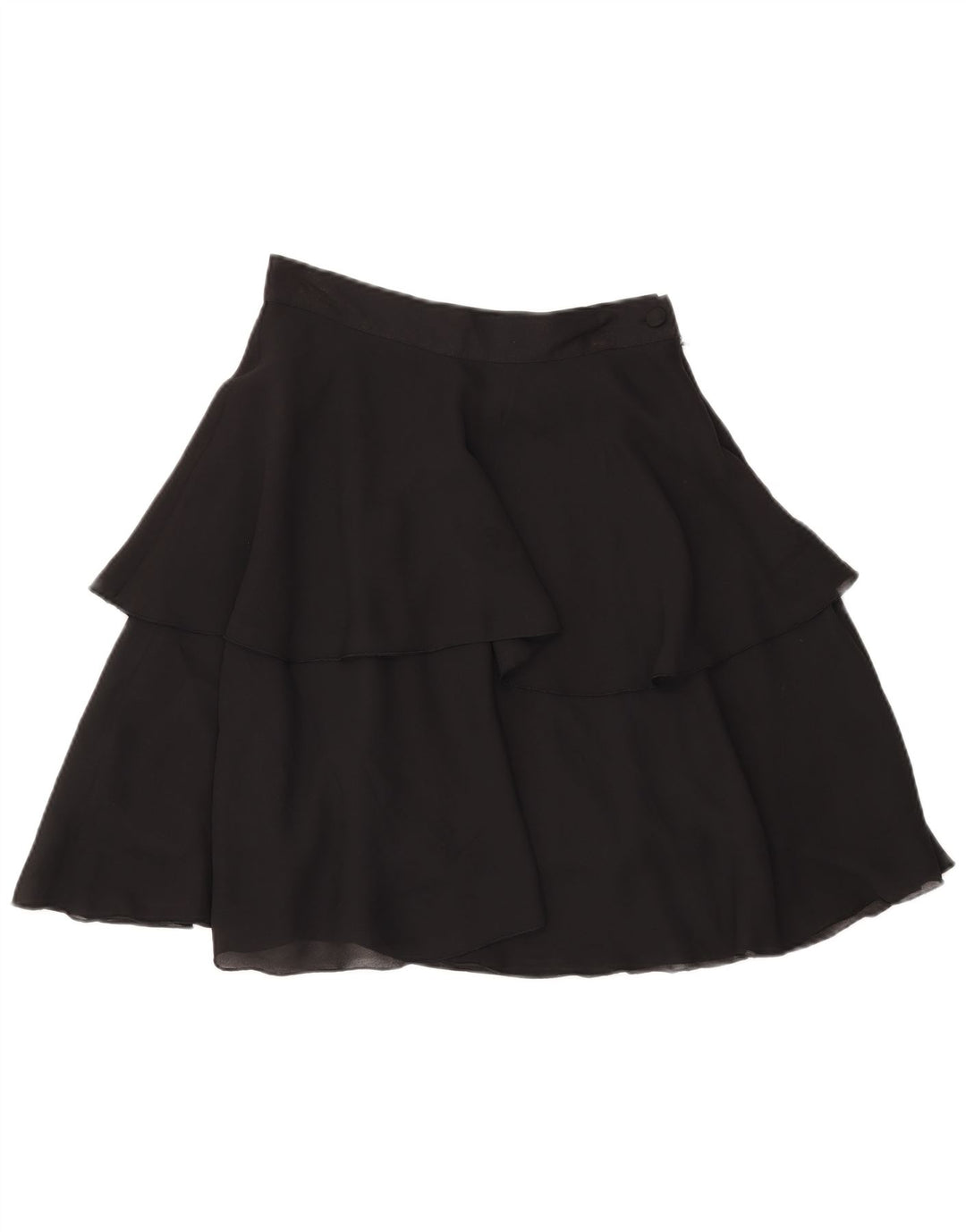 Vintage Damen Stufenrock W28 Mittelschwarzes Polyester