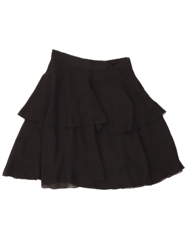 Vintage Damen Stufenrock W28 Mittelschwarzes Polyester