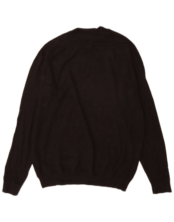 Zara Mens Turtle Neck Jumper Sweater Large Black Viscose