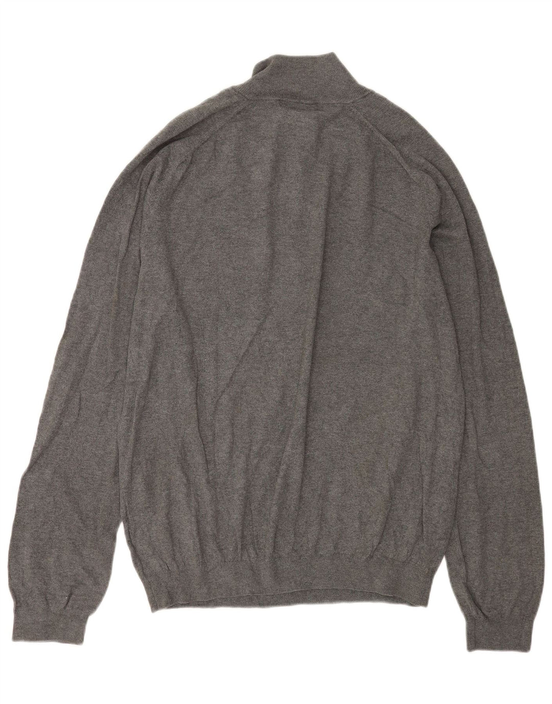 EDDIE BAUER Herre Zip Neck trøje Sweater Large Grå Bomuld