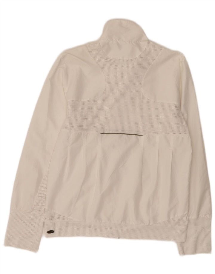 Adidas Damen Trainingsanzug Top Jacke UK 12 Mittelweißes Polyester