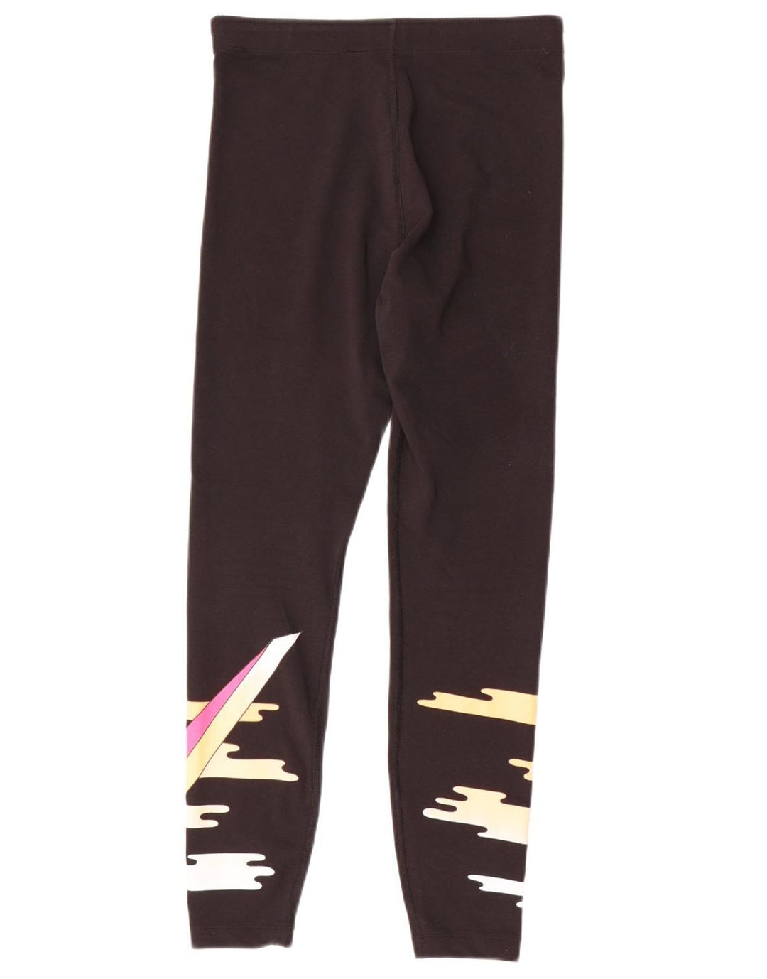 Nike Womens Graphic Leggings UK 14 Medium  Black Colourblock