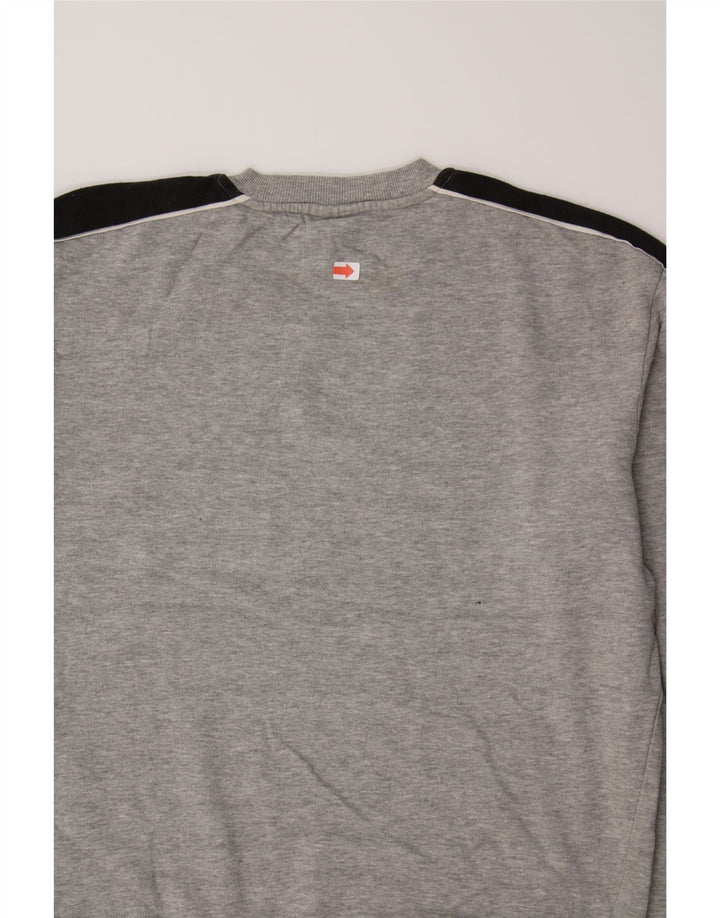 JACK & JONES Mens Graphic Sweatshirt Jumper Medium Grey Colourblock Cotton Vintage Jack & Jones and Second-Hand Jack & Jones from Messina Hembry 