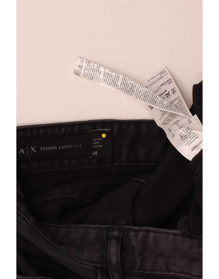 Armani Exchange Mens Slim Jeans W34 L33 Black Cotton