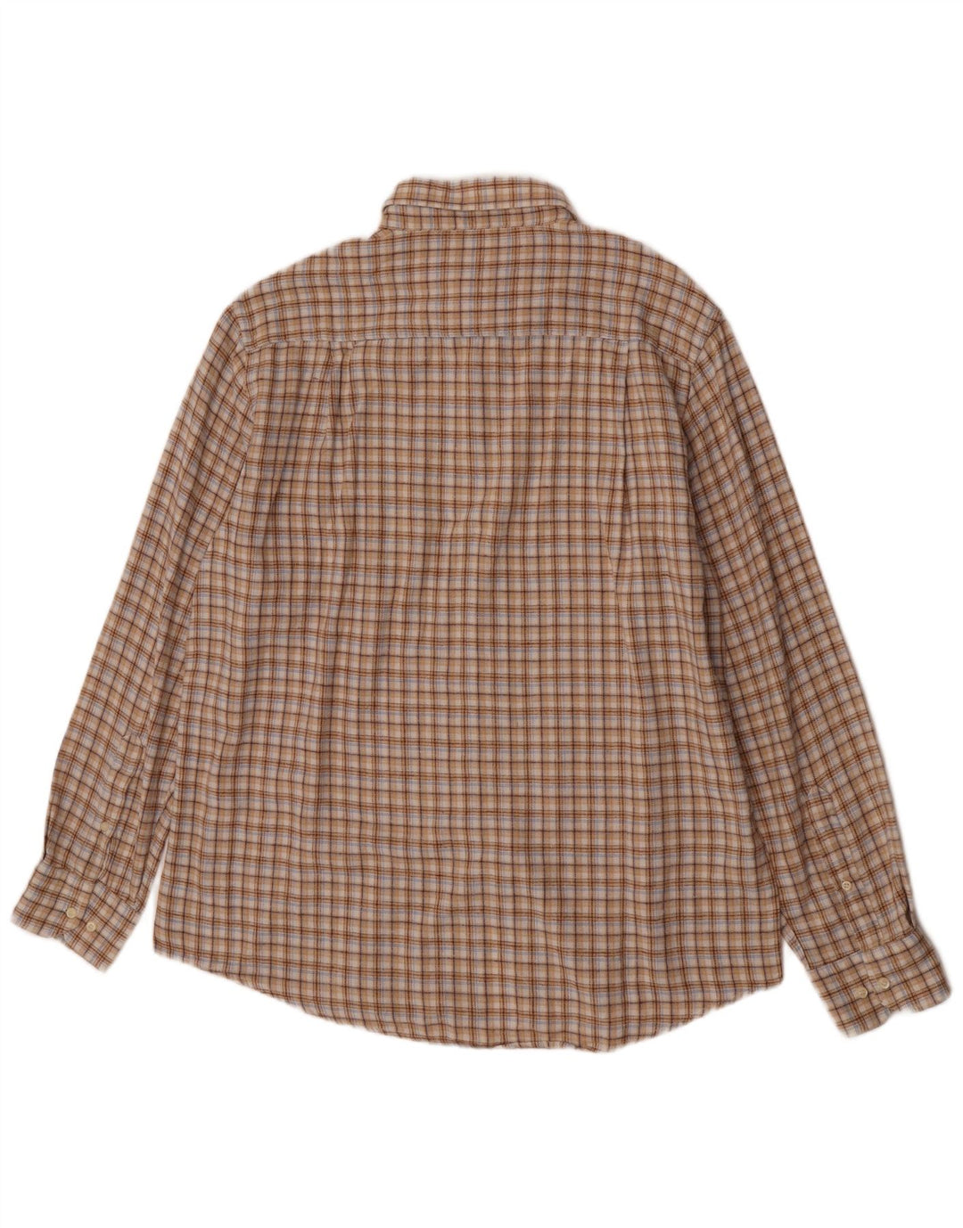 Charro Mens Flannel Shirt XL Beige Check Cotton