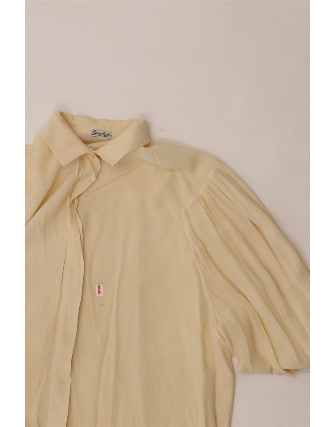 REINE SEIDE Womens Shirt Blouse UK 14 Medium Beige Vintage Reine Seide and Second-Hand Reine Seide from Messina Hembry 
