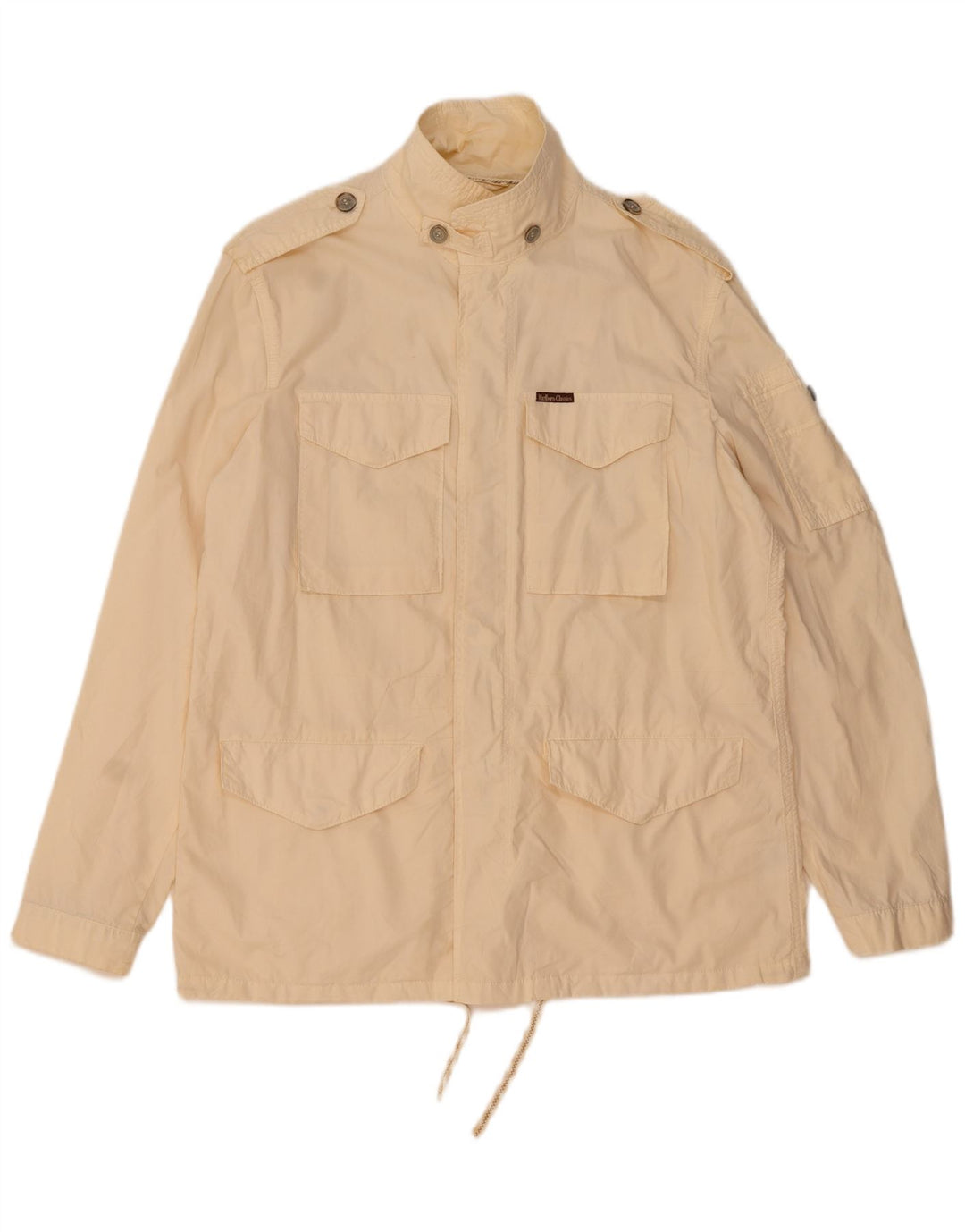 Marlboro Classics Mens Utility Jacket UK 42 XL Beige Cotton