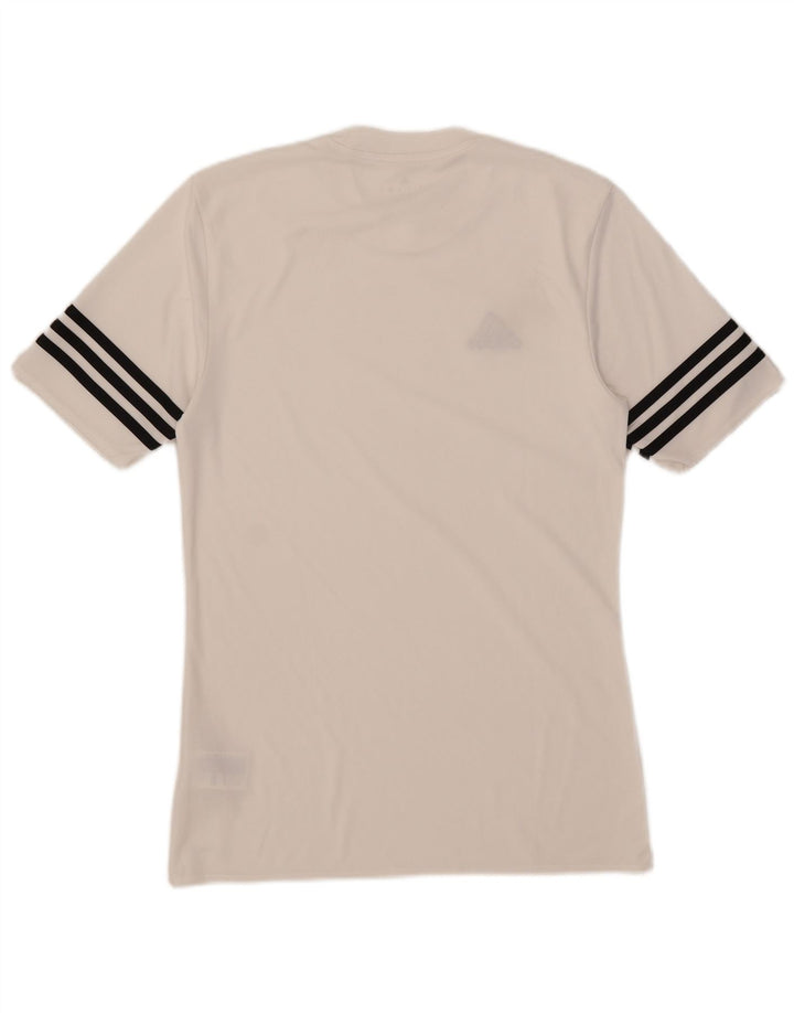 Adidas Mens Climalite Camiseta Top Pequeño Blanco Poliéster