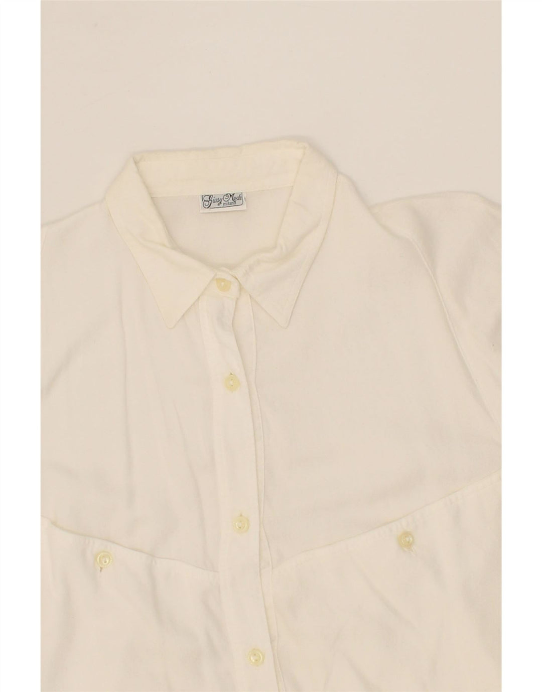 VINTAGE Womens Milano Shirt UK 16 Large White Vintage Vintage and Second-Hand Vintage from Messina Hembry 