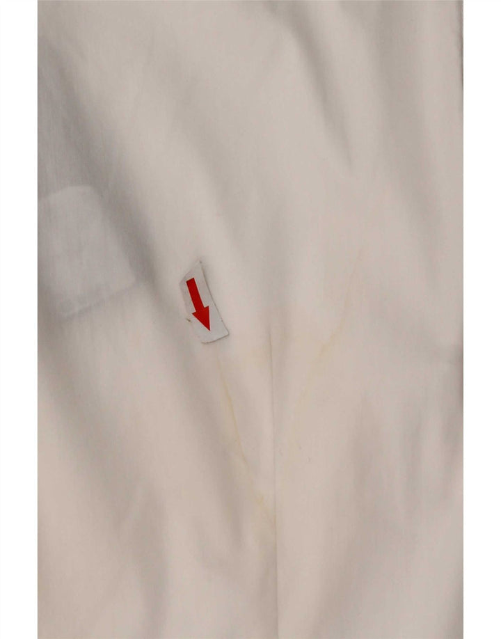 Trussardi Mens Shirt Size 40 Medium White Striped Cotton