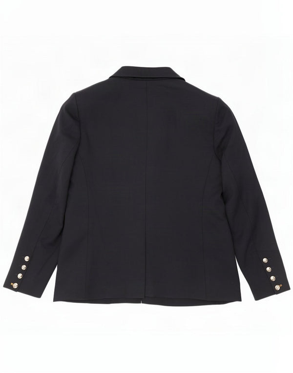Marks & Spencer Womens 2 Button Blazer Jacket UK 16 Large Navy Blue Viscose