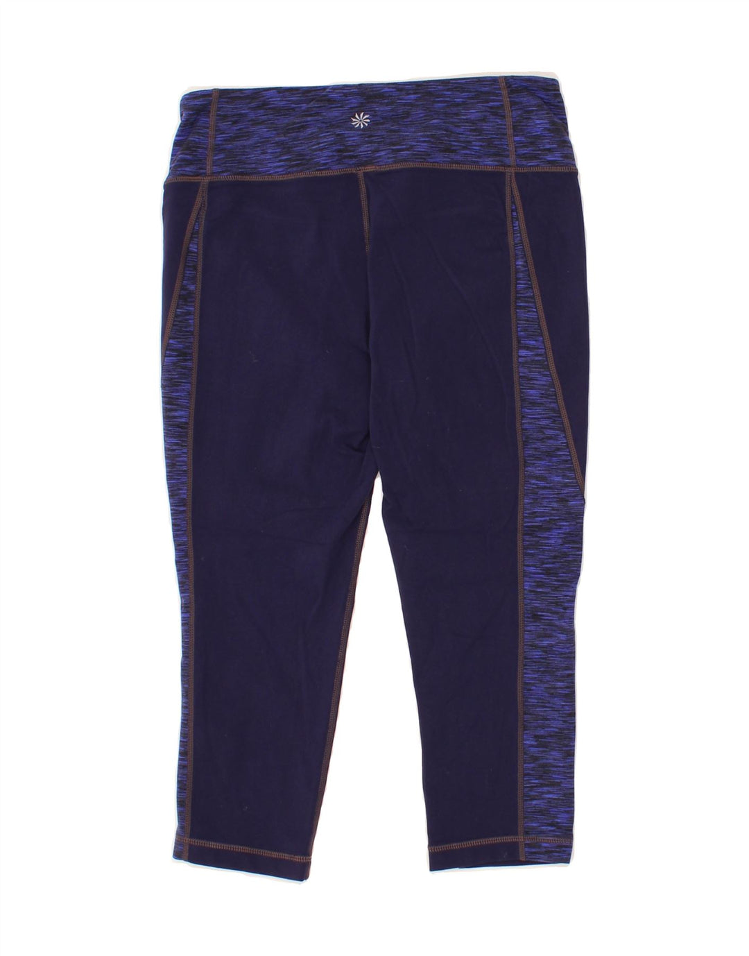 ATHLETA Womens Capri Leggings UK 12 Medium  Navy Blue Colourblock Nylon Vintage Athleta and Second-Hand Athleta from Messina Hembry 