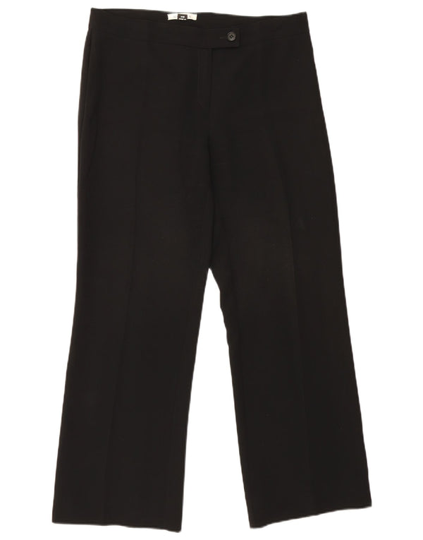 Pantaloni da abito dritti da donna Marella UK 14 Large W32 L28 Triacetato nero