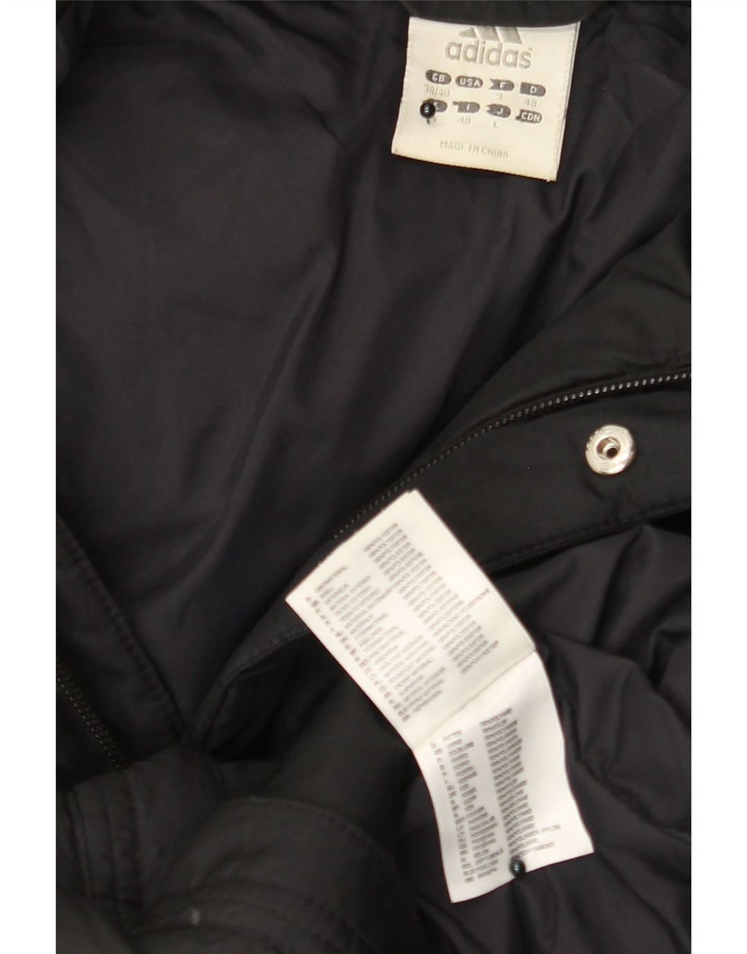 ADIDAS Mens Padded Jacket UK 38/40 Medium Black Polyester Vintage Adidas and Second-Hand Adidas from Messina Hembry 