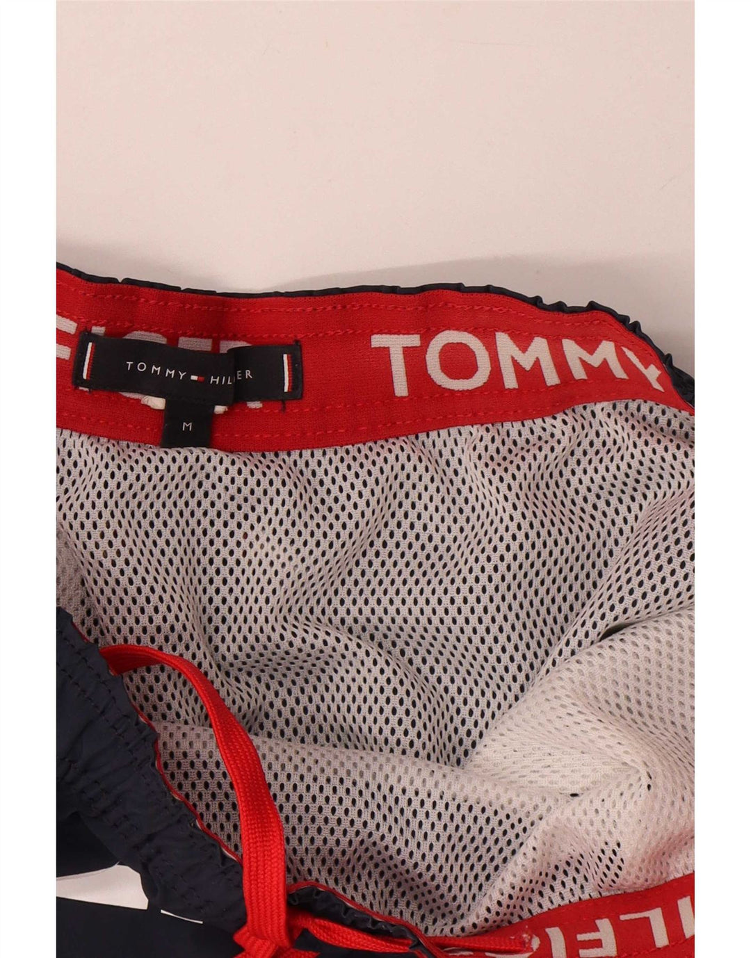 Pantaloncini da bagno grafici da uomo Tommy Hilfiger medio poliestere blu navy